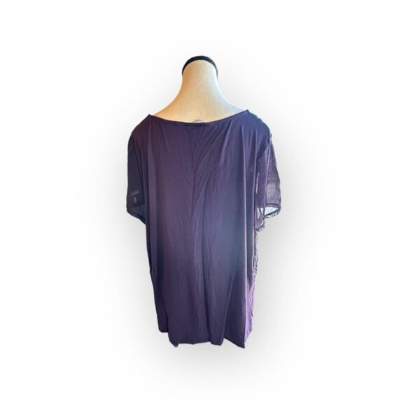 Women’s 2XL Reitmans Deep Purple Mesh Short Sleeve Top 18 20 - Picture 6 of 7